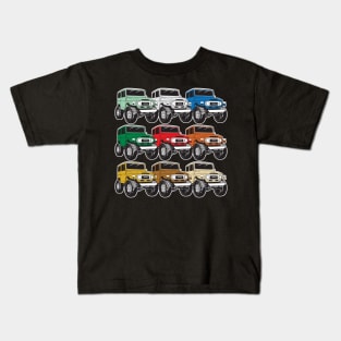 A Rainbow of Awesomeness (Stacked FJ40s) Kids T-Shirt